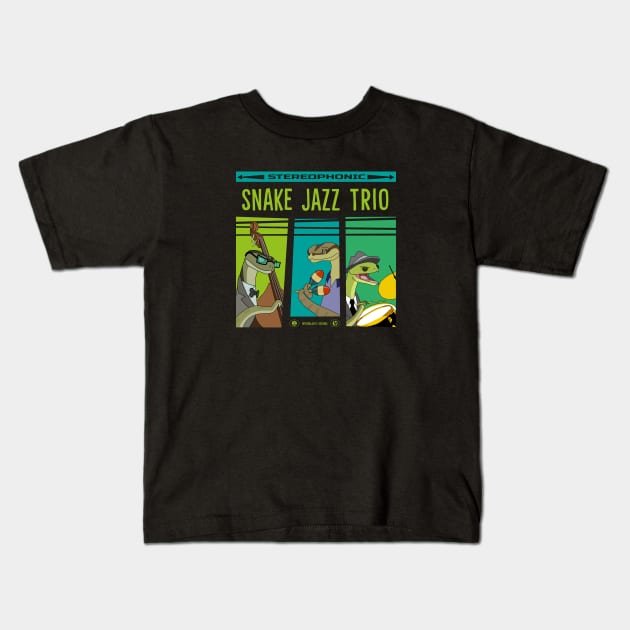 Snake Jazz vinyl Kids T-Shirt by comecuba67